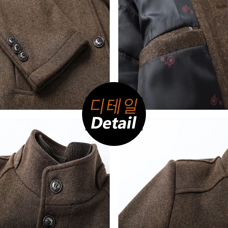 Casaco justo de lã à prova de vento masculino, casaco quente, colete ajustável, roupa de inverno, marca outono, STG, 2022