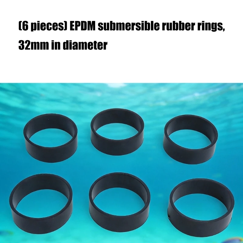 Scubas Weight Belt Keeper Rings Keeper Rings, 32 Mm Rubber Rings Set of 6, Black JOME