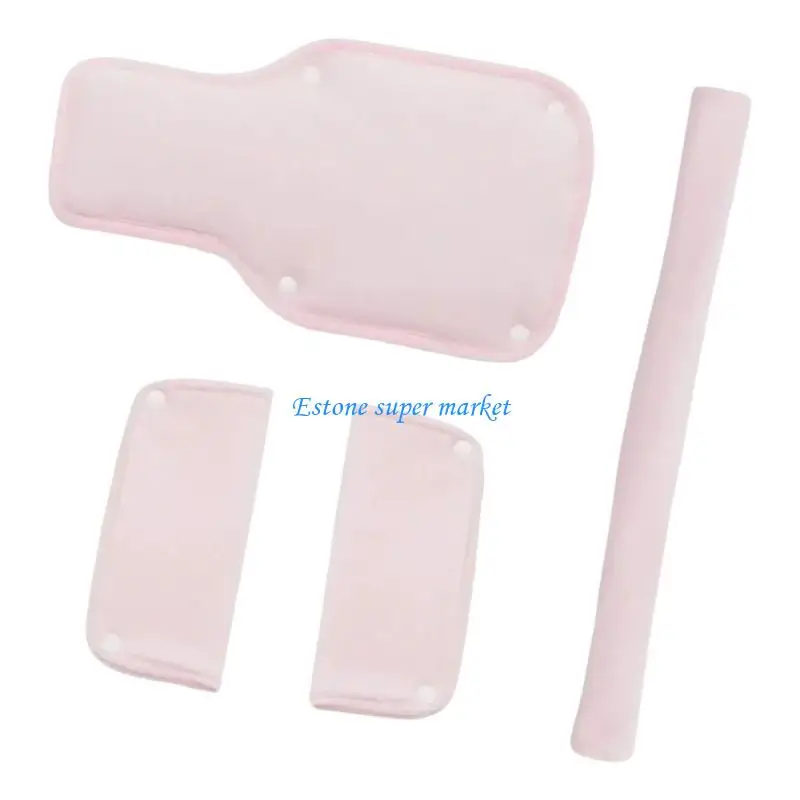 

090B Baby Strollers Armrest Protective Sleeve Shoulder Belt Pad Cover Infant Burp Cloth with Crotch Protector