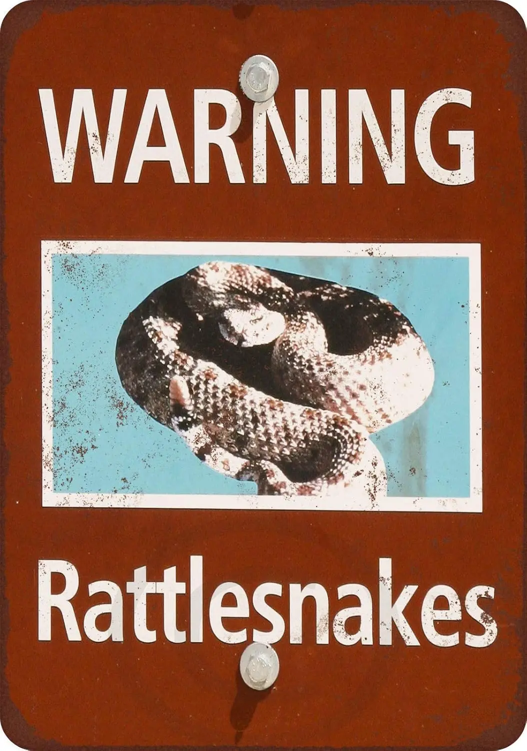 Metal Aluminum Plaque Sign Warning Rattlesnakes Tin Sign for Home Bar Kitchen Pub Wall Decor Signs 12x8inch good sign sign