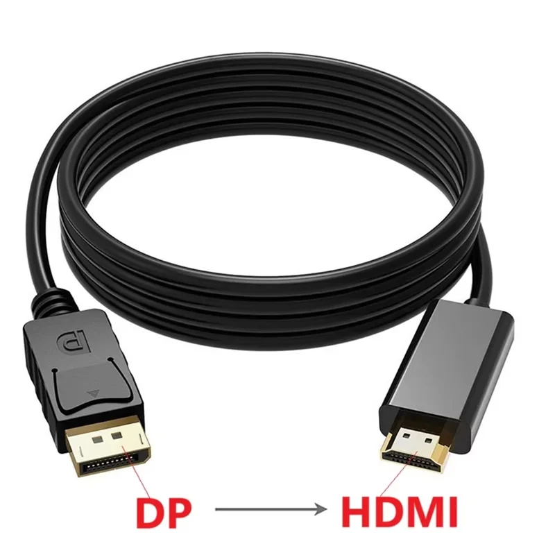 1.8M DP to HDMI-Compatible Cable Converts Large 4K 1080P HD Adapter Display Video Audio Computer Laptop TV Projector Monitor A1