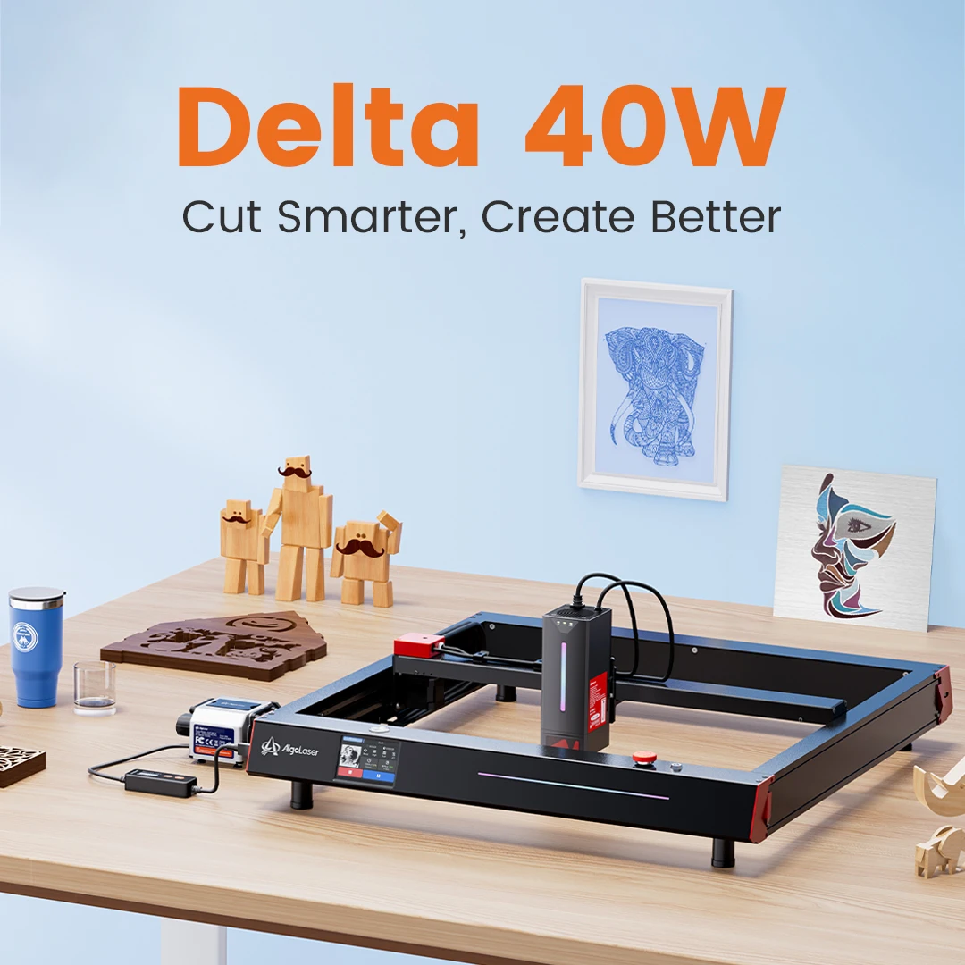 AlgoLaser 40W Laser Engraver with Air Pump 40W Laser Cutter for Wood Metal Crafting Customized Gift and Batch Produce Business