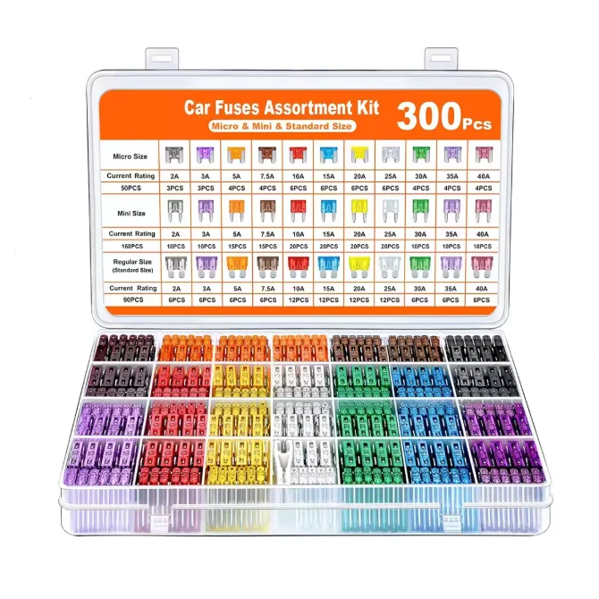 300pcs 180pcs Fuse Combo Kit Micro Mini Standard Insert Fuse 2A-40A Blade Fuse Inserts