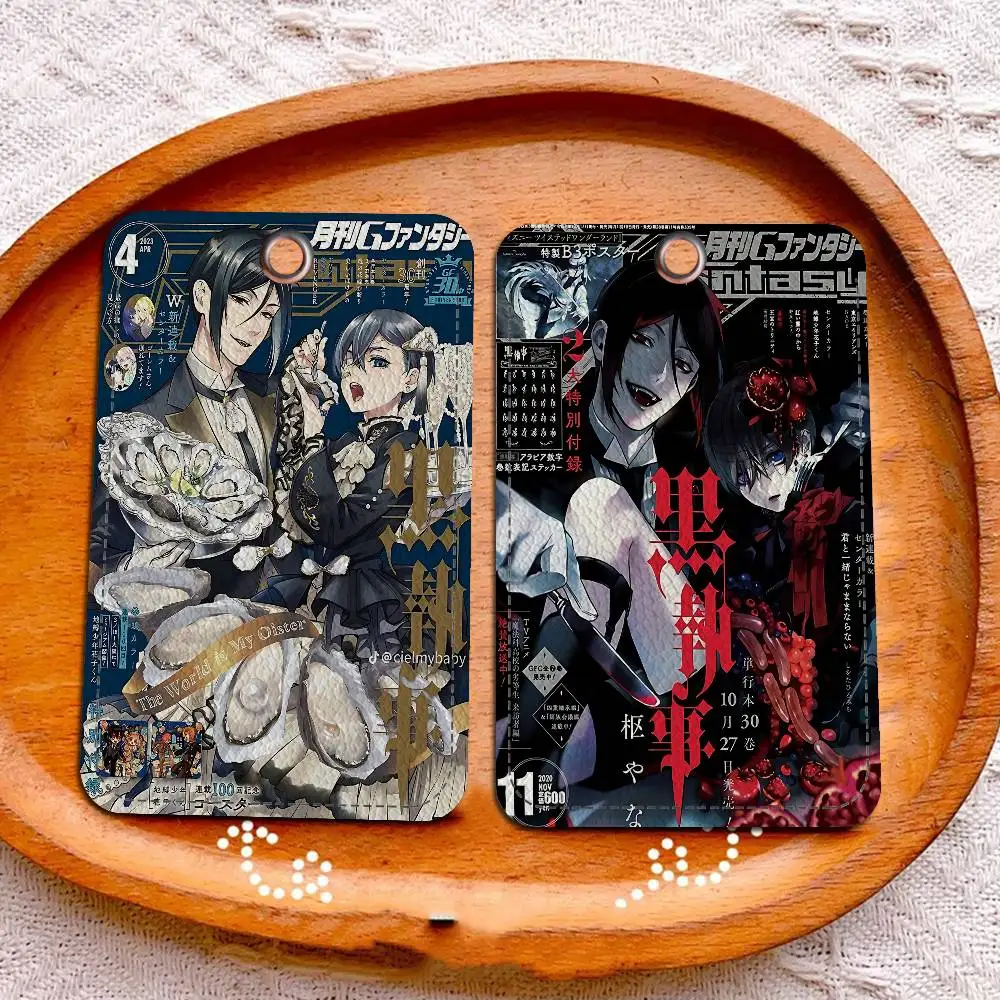 الكلاسيكية أنيمي B-أسود B-Butler حامل بطاقة مناسبة للبنك الأعمال حامل بطاقة العمل بطاقة الهوية الائتمانية شارة حقيبة حامل المفاتيح #4