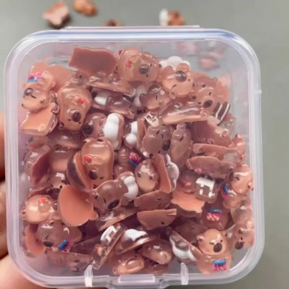 كابيبارا مكتب زخرفة ضوء الليل تماثيل صغيرة على شكل حيوانات كابيبارا المنمنمات صديقة للبيئة مسمار الفن اكسسوارات لمكتب الأظافر