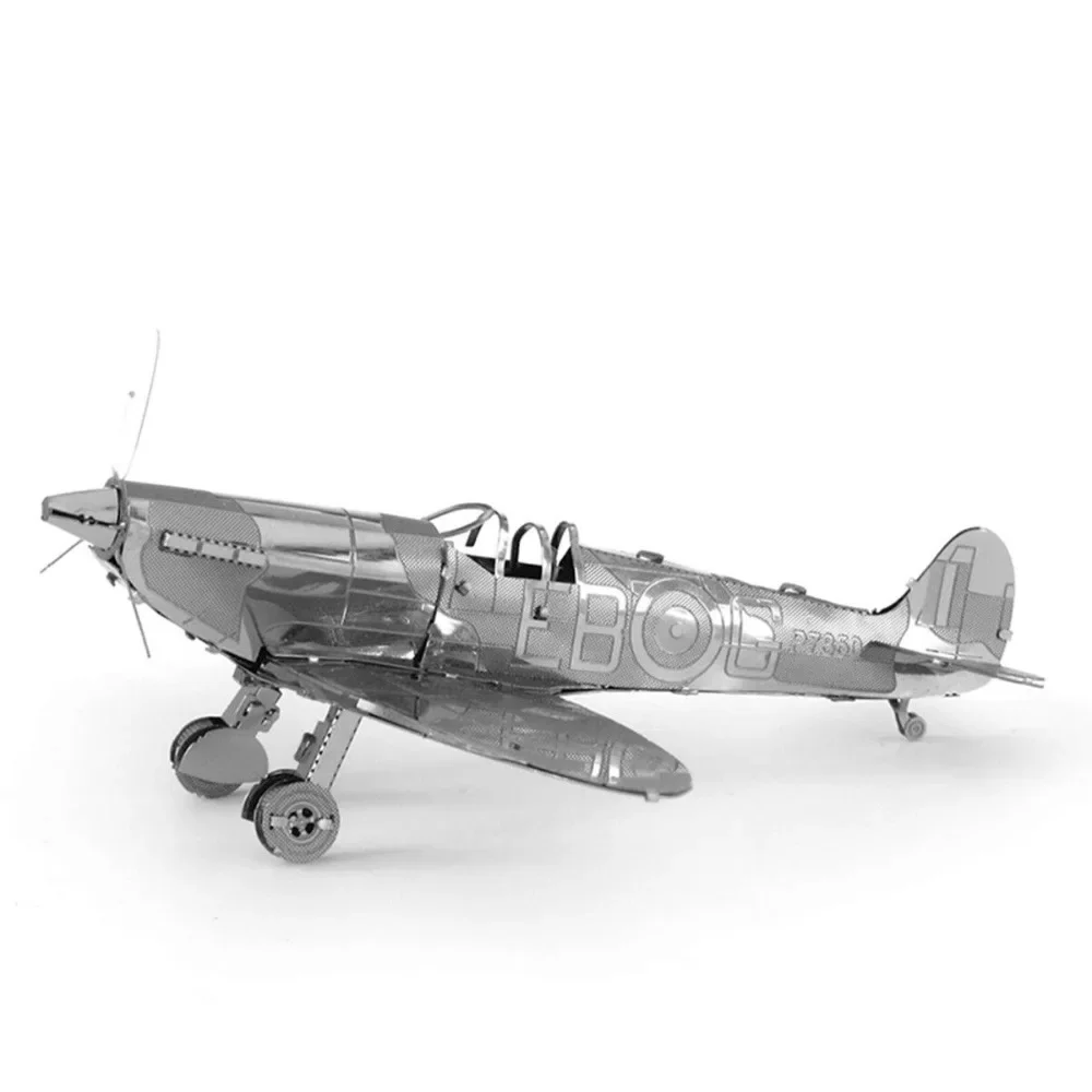 3D Spitfire Home Decor Metal FigurinePuzzle DIY High Difficulty Hand-assembled Model Desk Decoration Decorative Birthday Gifts