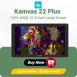 Huion Kamvas 22 Plus ๋๋ถ์ฌ ๋ฐฉ์ง ์ ๋ฆฌ 140% sRGB ๋๋ก์ ๋ชจ๋ํฐ, ๊ทธ๋ํฝ ํ๋ธ๋ฆฟ ํ๋ฉด, ๋ฆฌ๋
์ค MacOS ์๋๋ก์ด๋ ํธํ, 21.5 ์ธ์น
