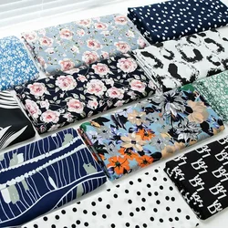 Rayon cotton Fabric Printed By The Meter for Dresses Clothes Pajamas Sewing Summer Small Floral Flower Cloth Diy Soft Drape Thin