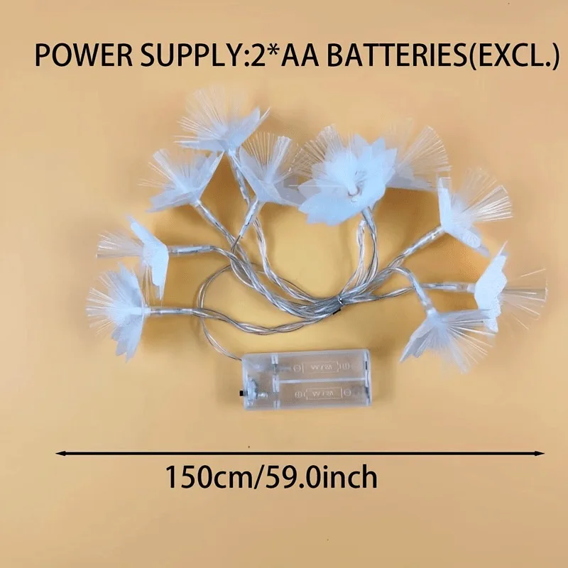 2/3 متر LED الألياف البصرية الجنية ضوء بطارية تعمل جارلاند عيد الميلاد الديكور حفلة السنة الجديدة ديكور الزهور الاصطناعية اكليل