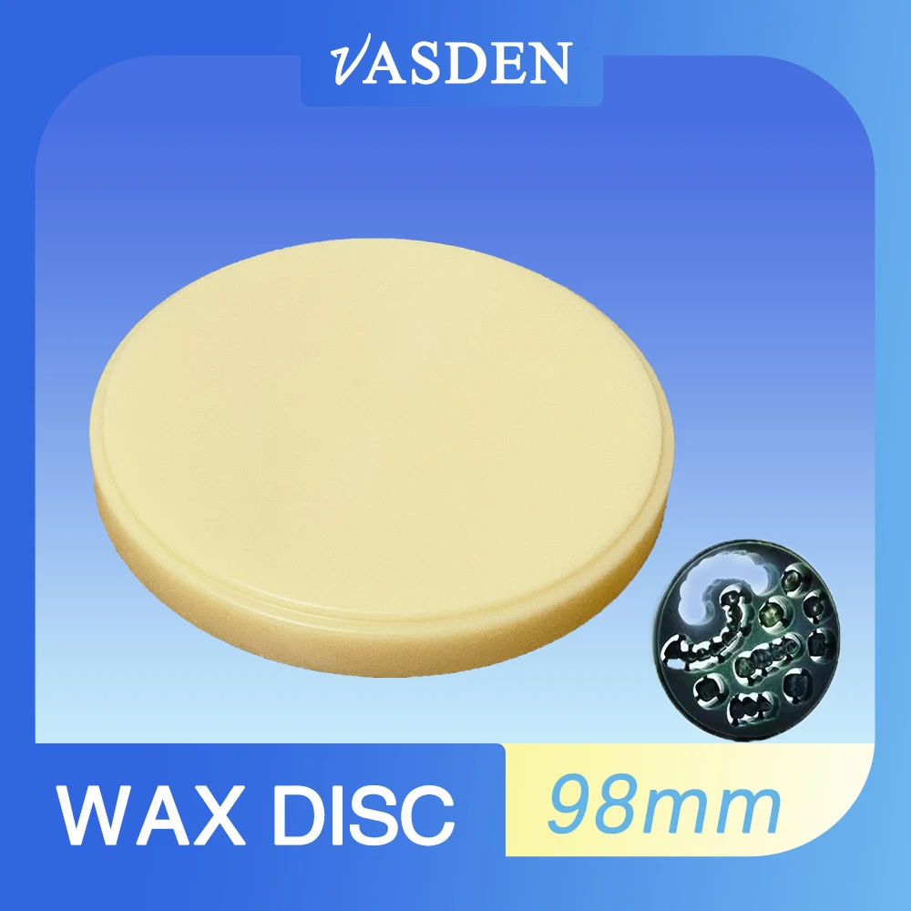 VASDEN-Dental escultura Dics, bloco de cera, laboratório para CAD CAM, materiais para próteses, 98*10-30mm, 5PCs