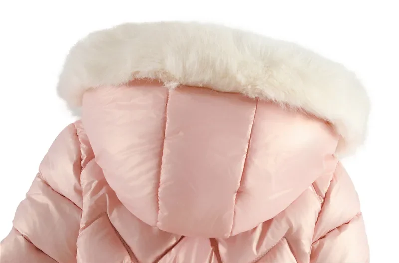 ZOETOPKID 2026 Winter-Frühlings-Jacke für Teenager-Mädchen, einfarbig, mit Plüschfutter, dick, warm, glänzend, wasserdicht, mit Kapuze, Parka für Mädchen – Detail 9