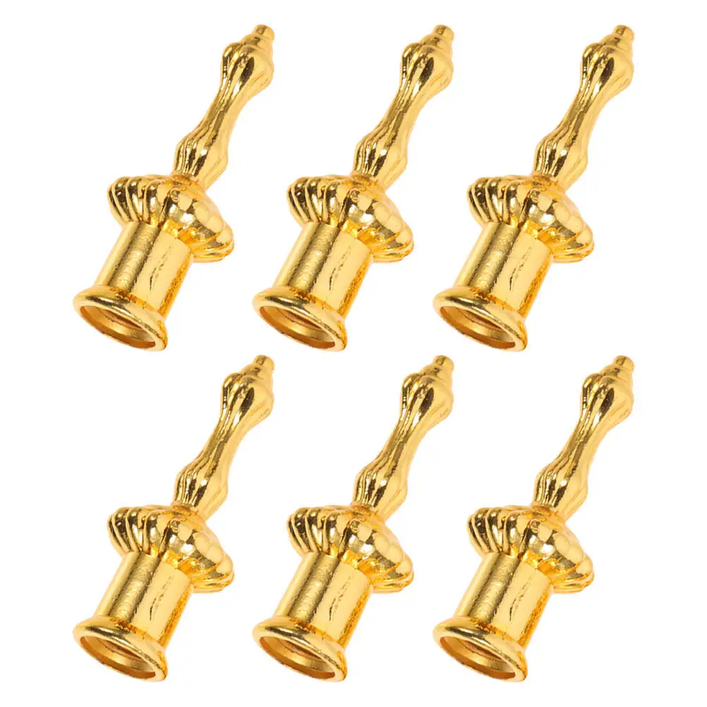 

Набор из 6 декоративных наконечников для ламп: золотые хрустальные колпачки-ручки для настольных и напольных светильников, элегантные наконечники для плафонов