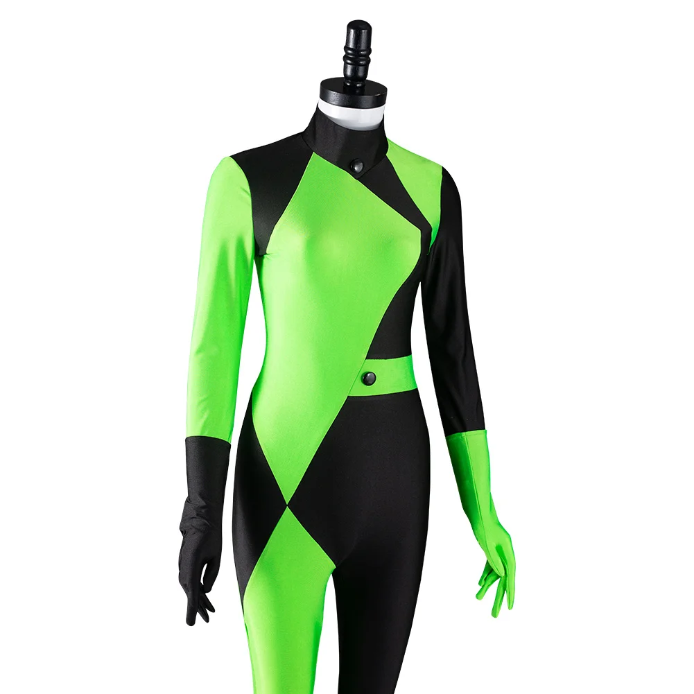 In Stock Shego Cosplay Jumpsuit Costume Adult Women Girls Bodysuit Fantasia Outfits Swimsuit Halloween Carnival Disguise Suit