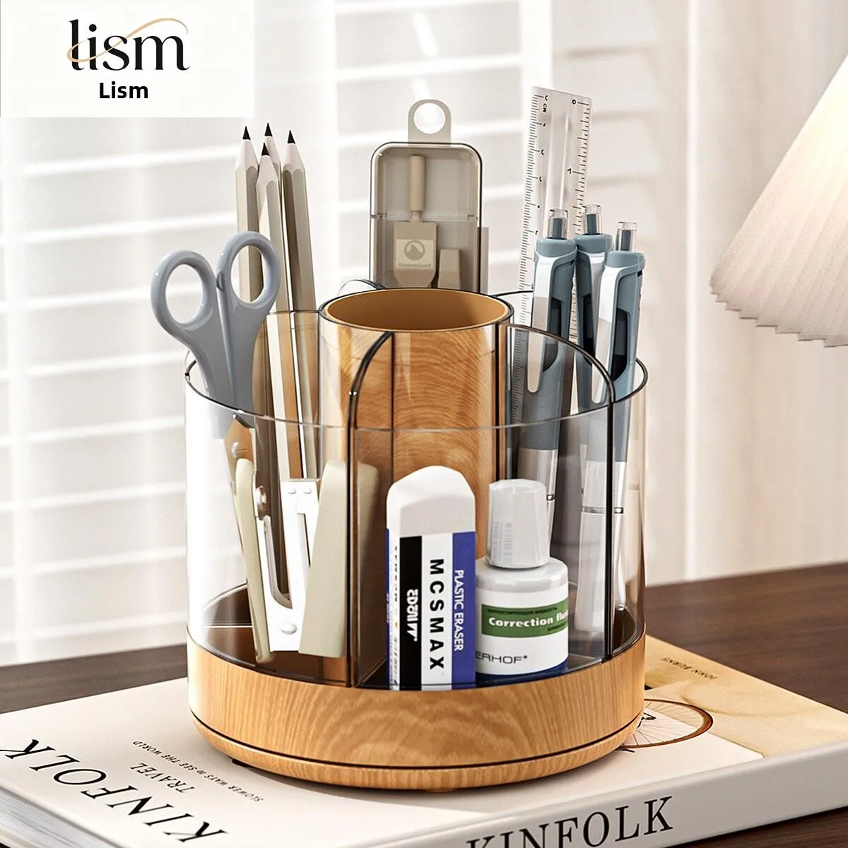 detachable-desktop-pen-holder-storage-box-360-degree-rotation-wooden-texture-desk-organizer-stationery-pen-bucket-rack