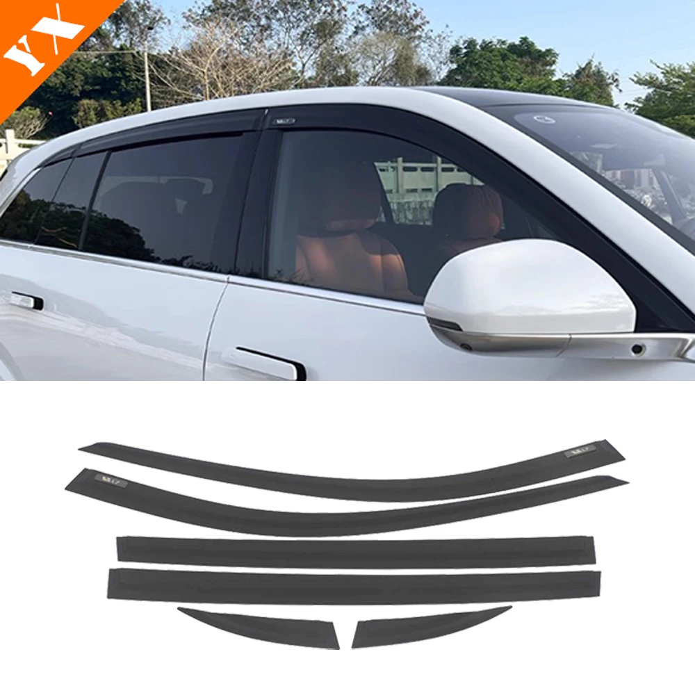 For Li Xiang L7 MAX Accessories 2023 2024 Black Chrome Look Trim Car Window Sunshade And Rain Cover Protector Sticker Cover