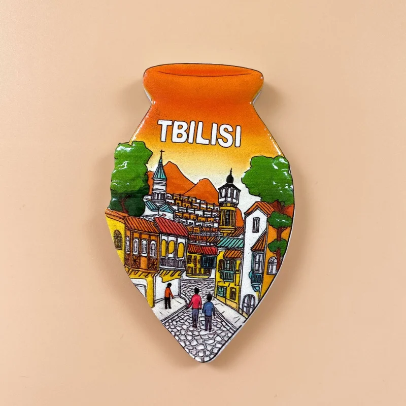 

Tbilisi City Scenery Refrigerator Magnet Ceramic Shape Three-dimensional Georgia Travel Souvenir Decorative Sticker