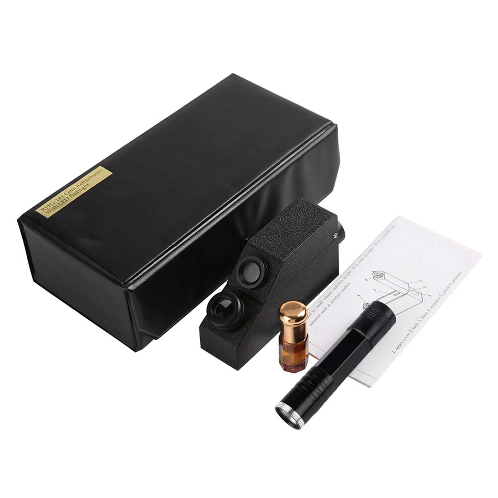 

RHG181 Professional Gem Refractometer 1.30-1.81 Jewelry Refractometer Gemstone Identification Testing Tool for Jeweler Gem Lab