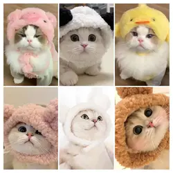 Piggy Cat Hat Chicken Pet Head Cover Panda Bear Dog Structure Hat  Headwear Crossdressing Hat