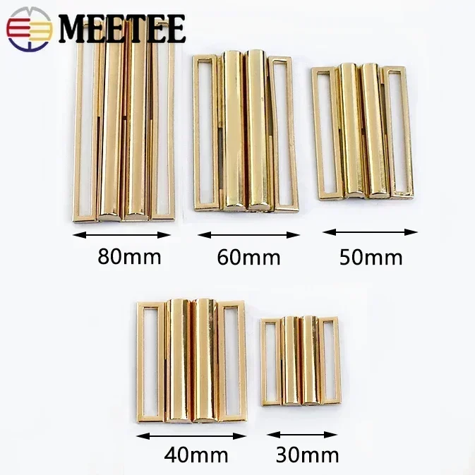 Meetee-Fivela de cinto de metal para mulheres, casaco, cintura, bolsas, vestuário, fecho decorativo, costura DIY, acessórios de hardware, 30-80mm, 2