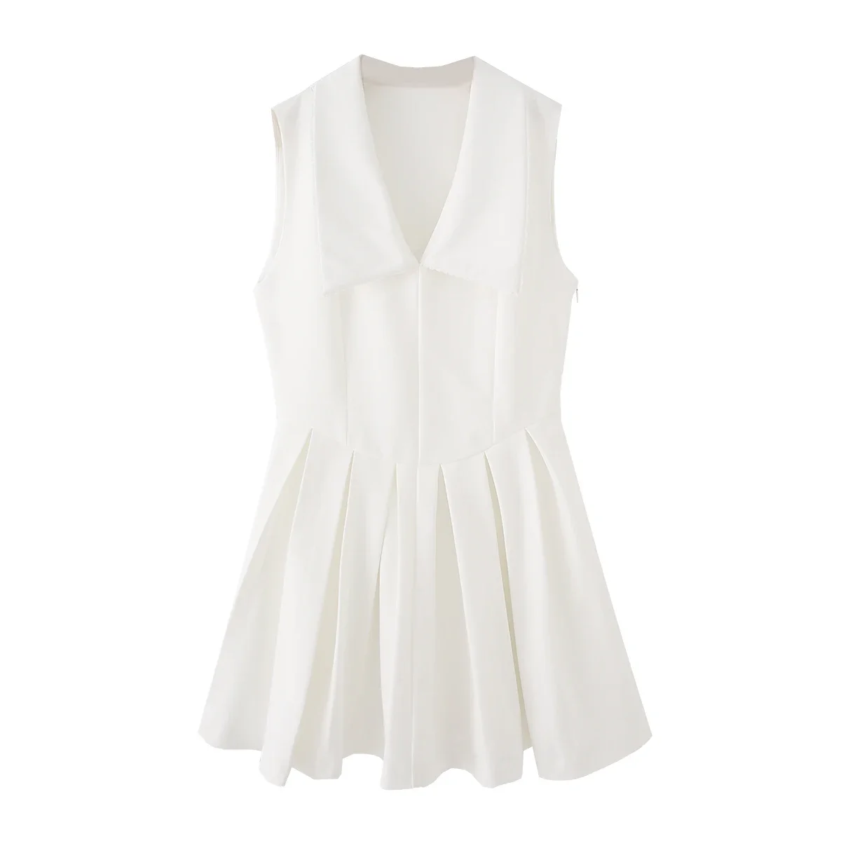 젤리타인 여성 드레스 V넥 슬리브리스 슬림핏 우아한 캐주얼 파티 데일리룩 A라인 미디 드레스 여름 2025 패션 시크