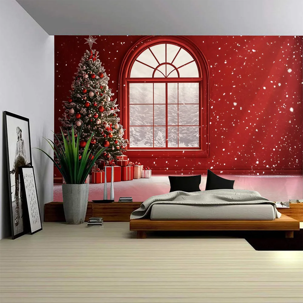 

Christmas room decoration tapestry, living room wall hanging blanket, bedroom wall decoration, background cloth, fireplace gift