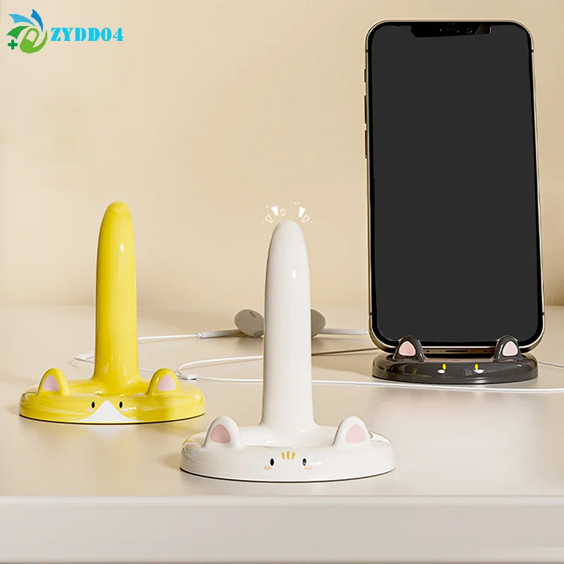 ● 1 шт., держатель для мобильного телефона с милым мультяшным котом, креативный настольный мини-держатель для мобильного телефона, можно использовать в качестве декоративного орнамента