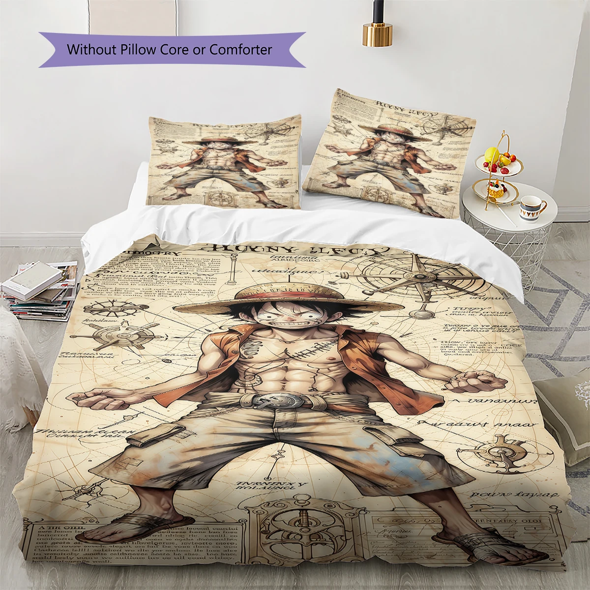 One Piece Monkey D. Luffy Soft Duvet Cover Comfortable, Children Bedding Set Gift, Extra Large Various Sizes -HE70