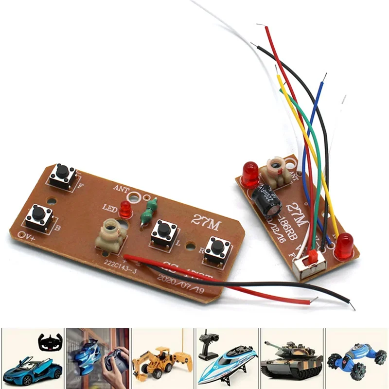B92B-4CH RC Telecomando 27Mhz Circuito PCB Trasmettitore e Scheda Ricevitore Con Antenna Sistema Radio Per Auto