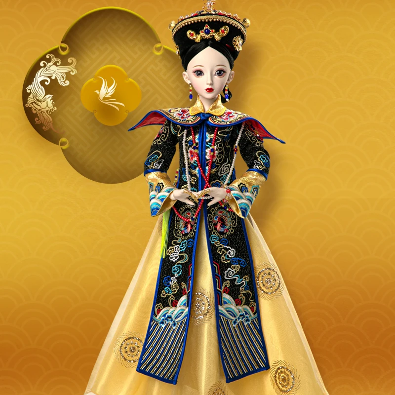 60cm BJD Doll Chinese Qing dynasty Queen princess Dolls Ancient Costume Clothing Traditional Hanfu Clothes for 1/3 Girl Doll Toy