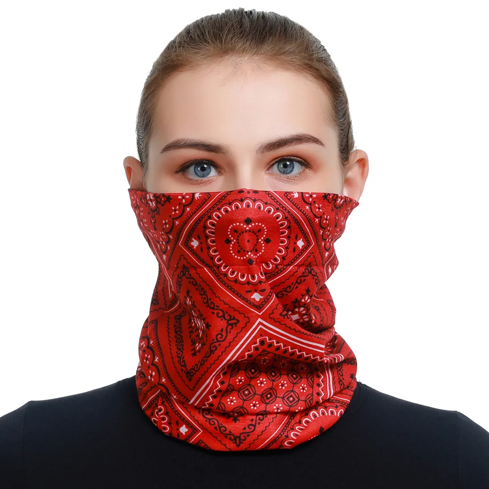 Multi Use Sports Headband Paisley Pattern Design Seamless Face Bandana Cycling Head Scarf Balaclava Tubular Kerchief For Women