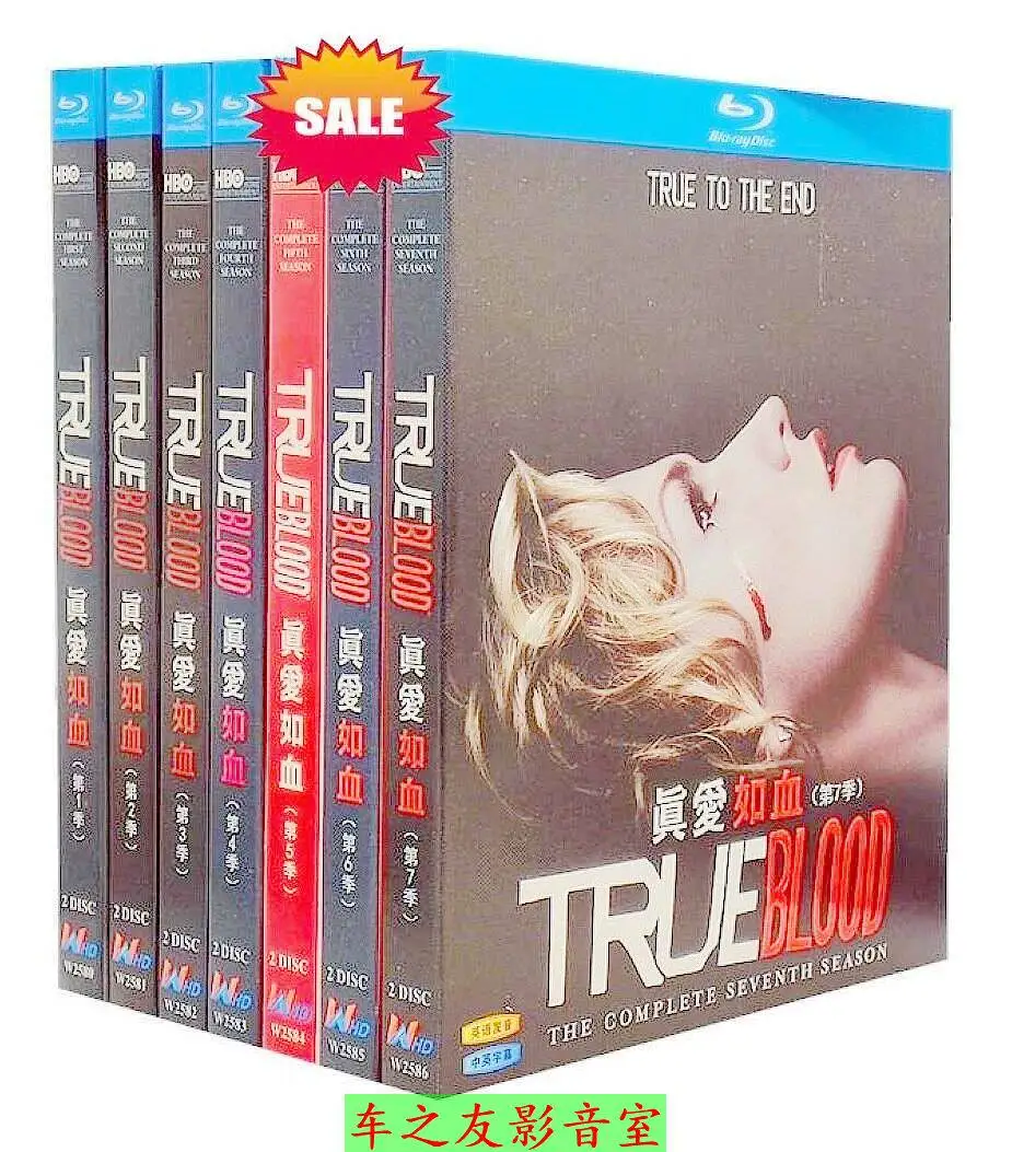 

True Blood Seasons 1-7 Blu-ray Disc Set 14 Discs with Chinese and English Subtitles