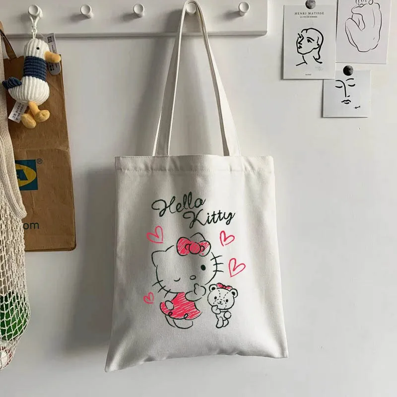 Hello Kitty Women's Fashion Shoulder Bag 2024 Popular Casual Women's Handbag Trendy Large Capacity Kawaii Travel Shoulder Bags