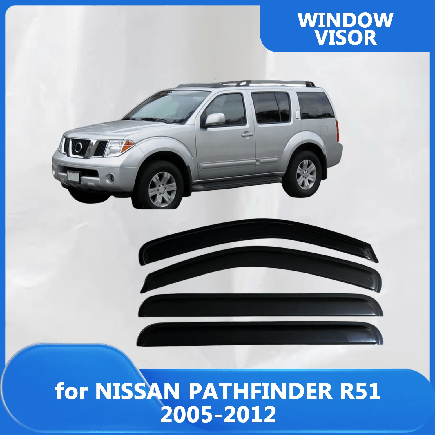 

Window Visor for NISSAN PATHFINDER R51 2005 2006 2007 2008 2009 2010 2011 2012 Wind Deflectors Rain Guards Door Visor Vent
