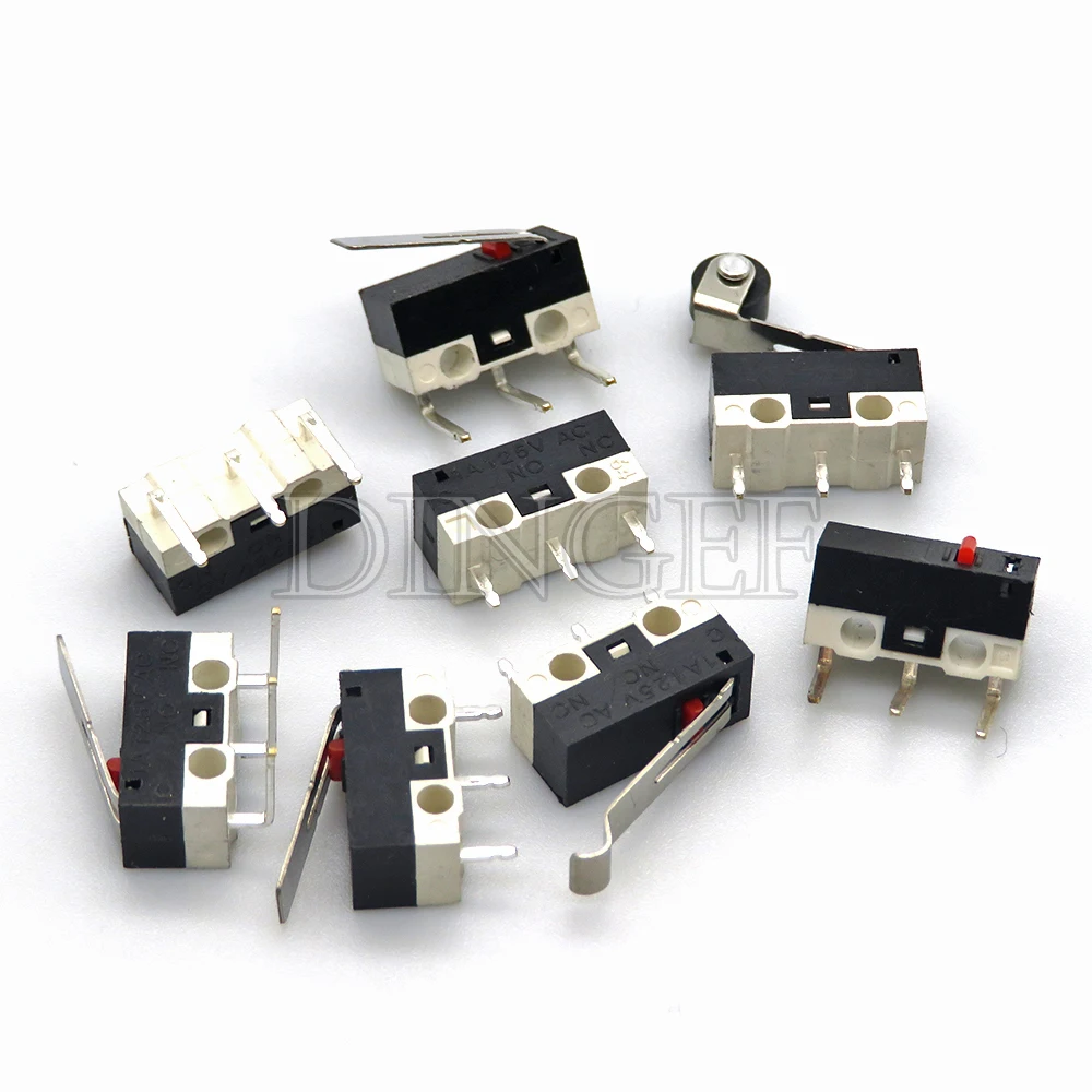 Micro Limit Switch Momentary Push Button Switch 1A 125V AC Mouse Switch 3Pins Long Handle Roller Lever Arm SPDT 12* 6 *6mm