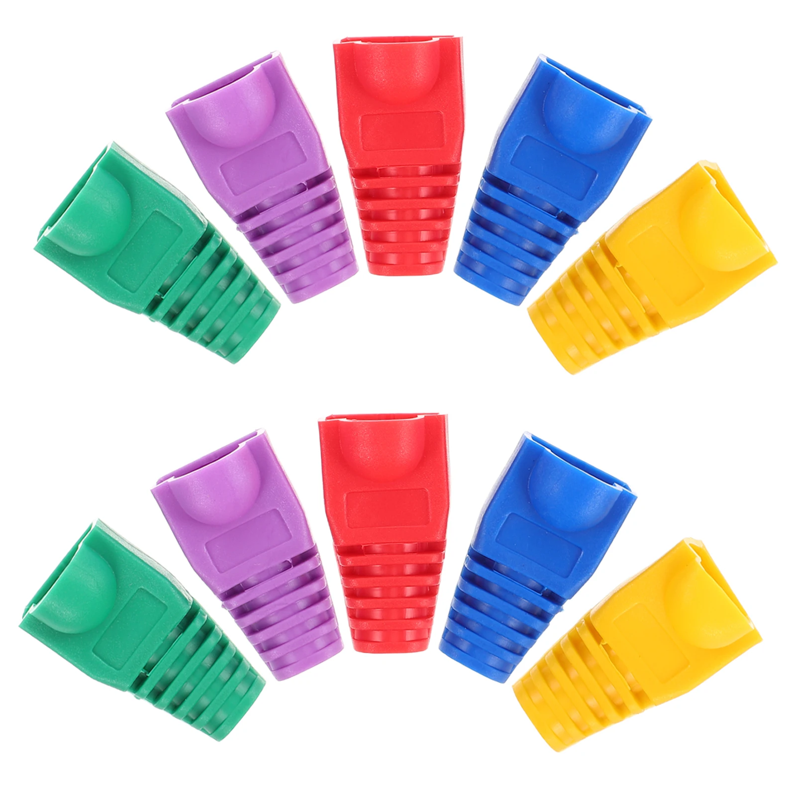 

50pcs Cable Casing Cover Ethernet Connector Protector PVC Boot Chain Sleeve Cat6 Cat7 Network Wire