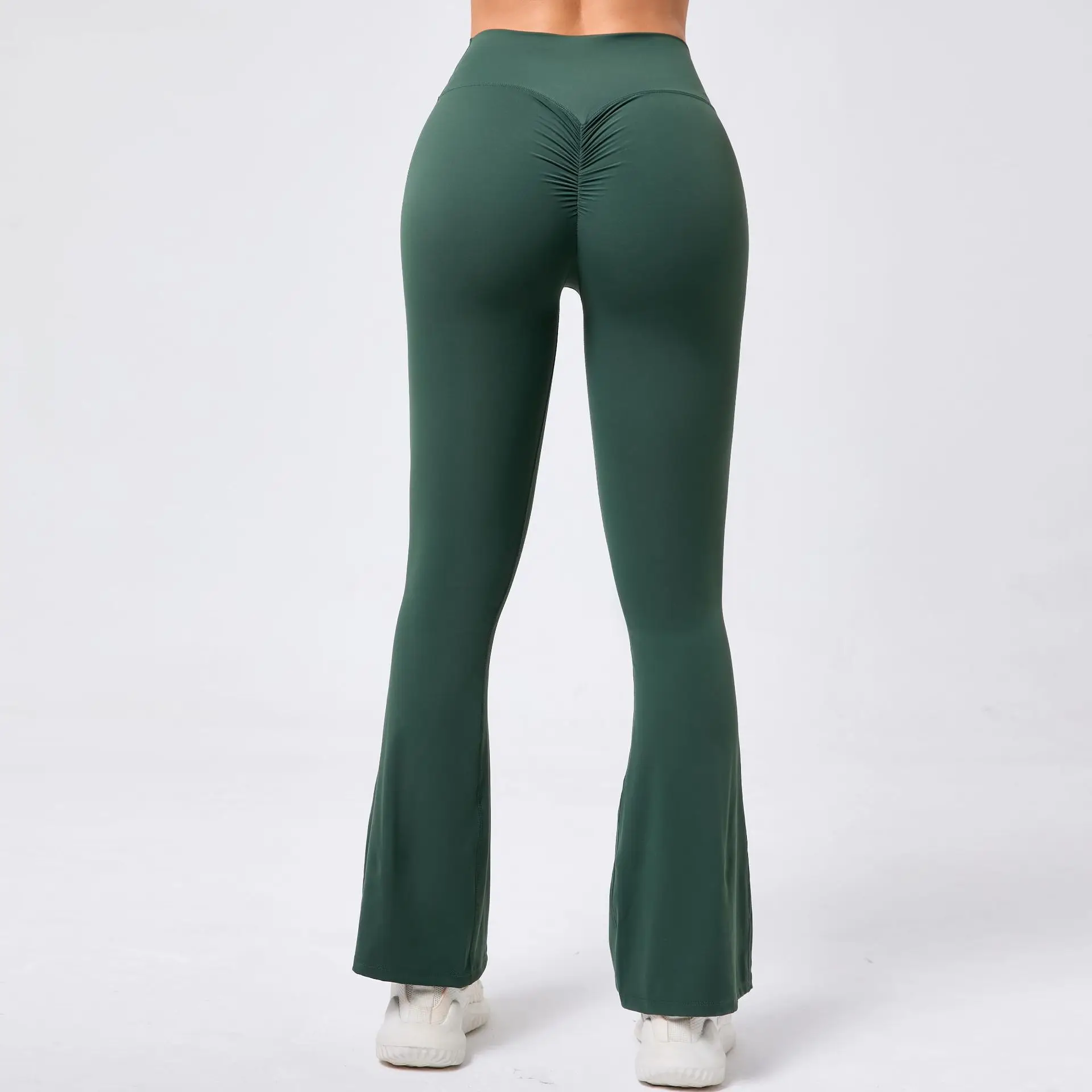 High Waist Wide Leg Yoga Flared Pants No Front Seam Workout Flare Leggings Full Length Dance Gym Leggings Women Sports Tights