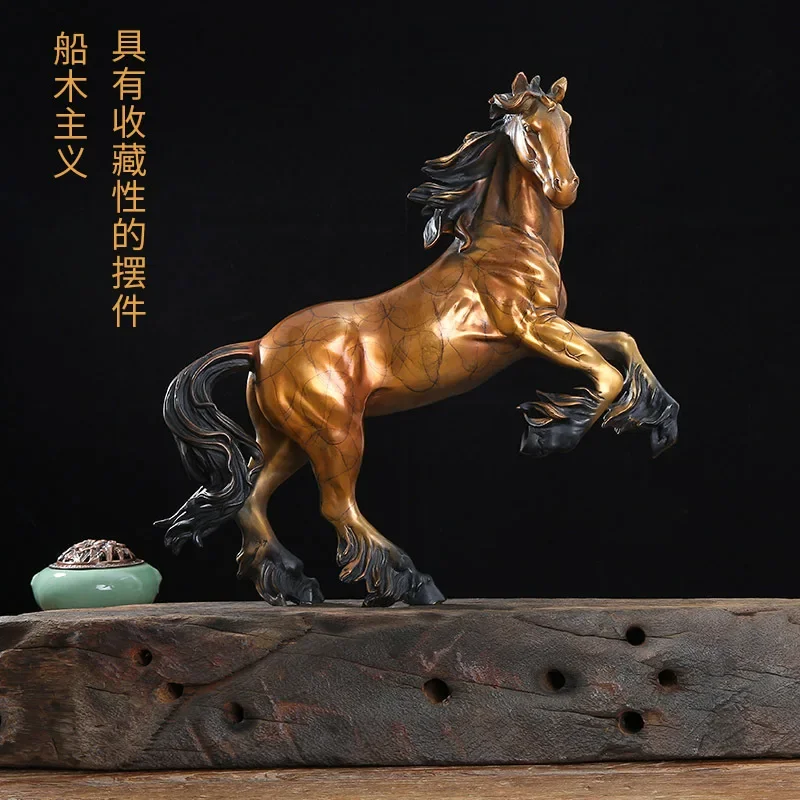 Chinese brass horse ornament cast copper handicraft zodiac horse ornament home villa