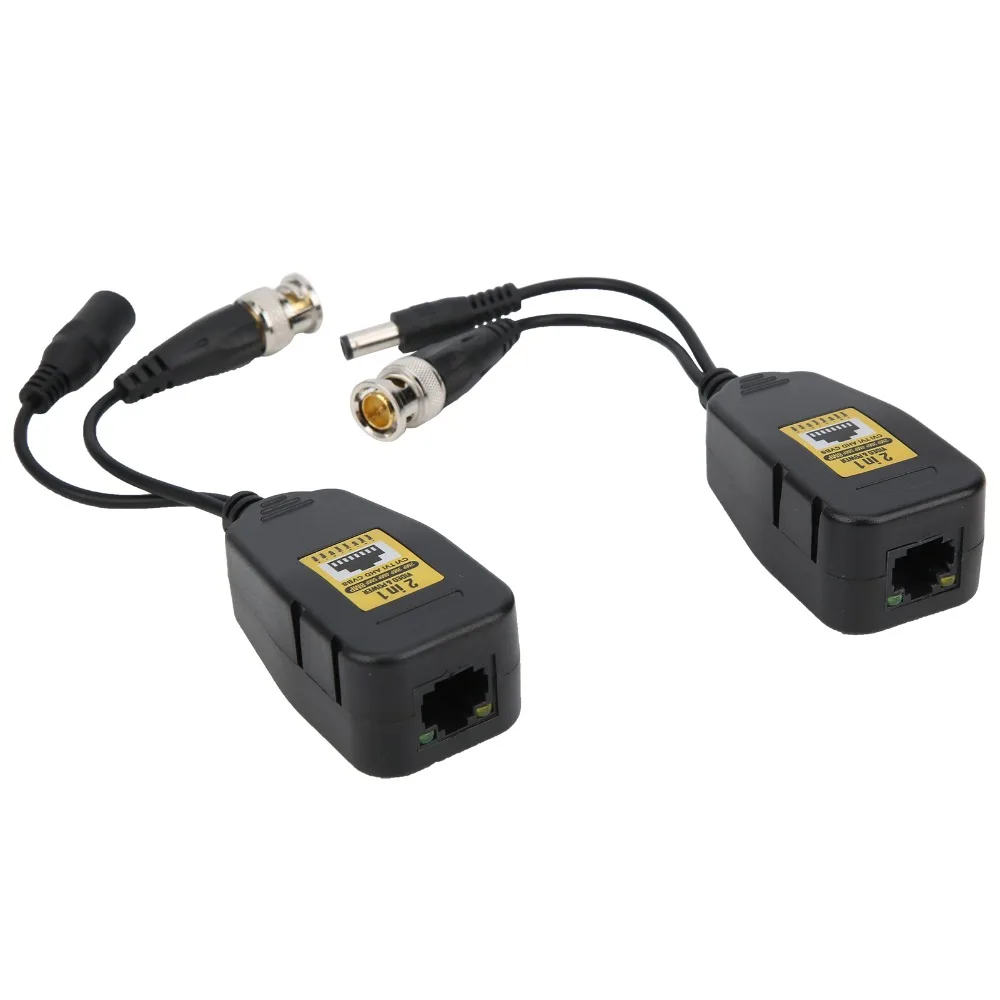 4 PCS Anti Thunder 2 in 1 HD Video Transmitters RJ45 LED 2~8MP Video Balun Transceiver Passive Transmission Industrial Connector