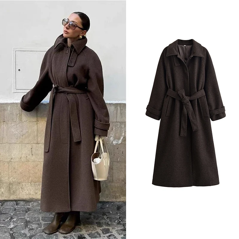 

Women's Winter New Woolen Coats 2025 New Jackets Fashion Loose Elegant Women's Long Coats Chic Travel Warm Youth Jackets