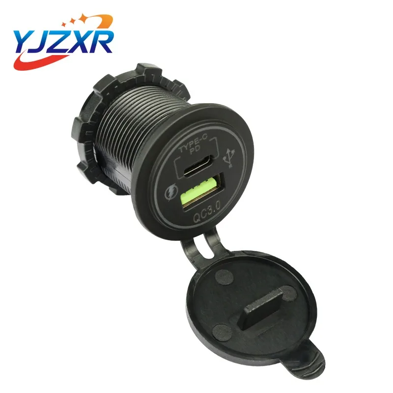 Cargador rápido de 12V/24V USB 3,0 tipo C batería cargador de coche
