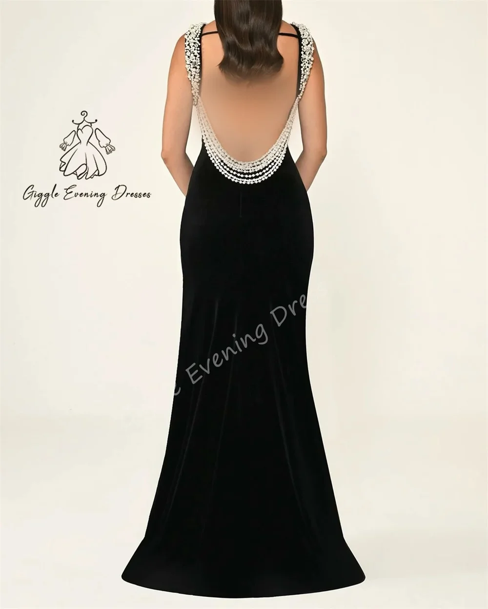 Giggle Abito da festa di lusso Personalizzato O-Collo Perline dritte Crepe Backless Elegante abito da gala da sera formale saudita per le donne 2024