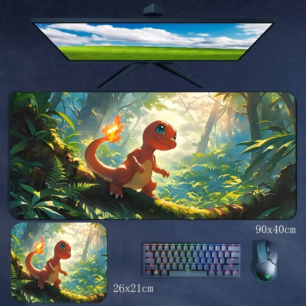 Premium Rubber Mouse Mat Cartoon Anime Large Size Pokémon Rubber Edge Lock Mouse Mat Student Wrist Table Mat Cute Mousepad Anime