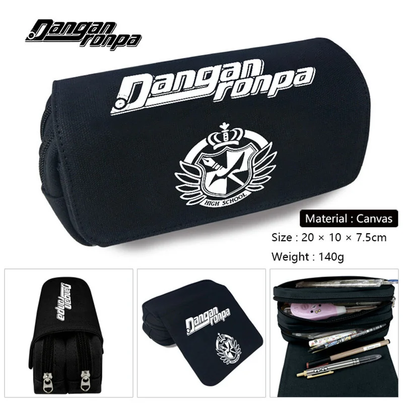 Anime Dangan Ronpa Monokuma Pencil Case Student School Pen Zipper Stationery Bag Cartoon Boys Girls Make-up Cosmetic Case