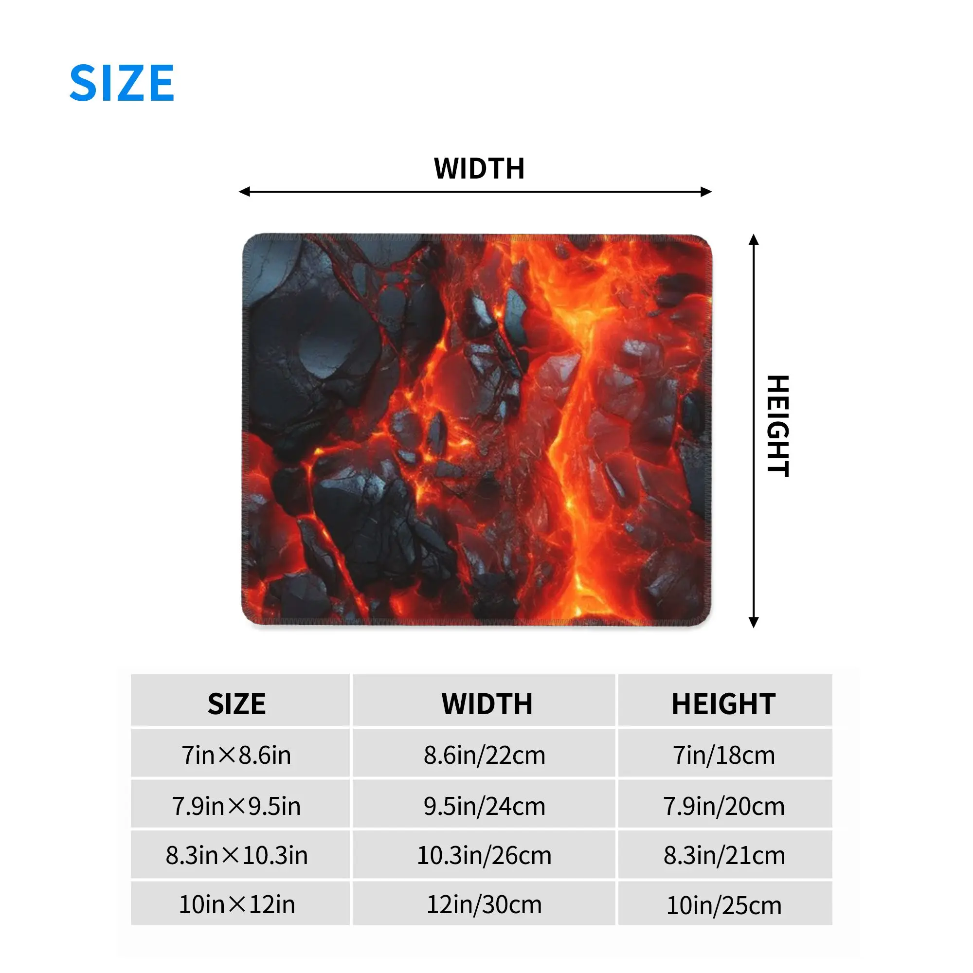 Magma Volcano Lava Fire Mouse Pad Computer Keyboard Mouse Mat Gaming PC Laptop Desk Mat Office Accessories Table Mats