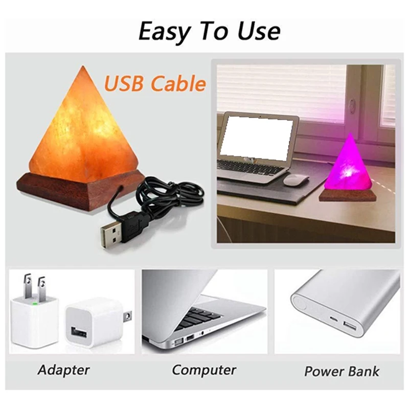 الهيمالايا كريستال الملح مصباح USB Led الهرم الملح الكريستال مصباح الكريستال مصباح للزينة جو مصباح-A42I