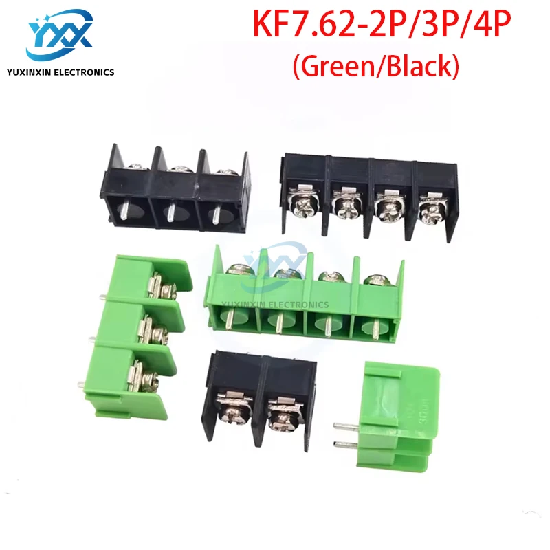 

10 шт. KF7.62 2/3/4-контактный разъем клеммной колодки, разъем провода, зеленый или черный