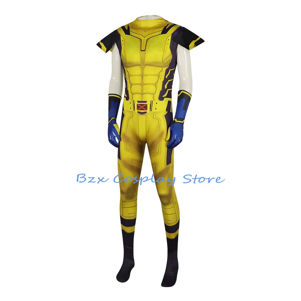 Super-herói Deadpool Cosplay Macacão, Wolverine impresso Bodysuit, Conjunto de luva de festa de Halloween, Zentai Role Play Uniform, Filme