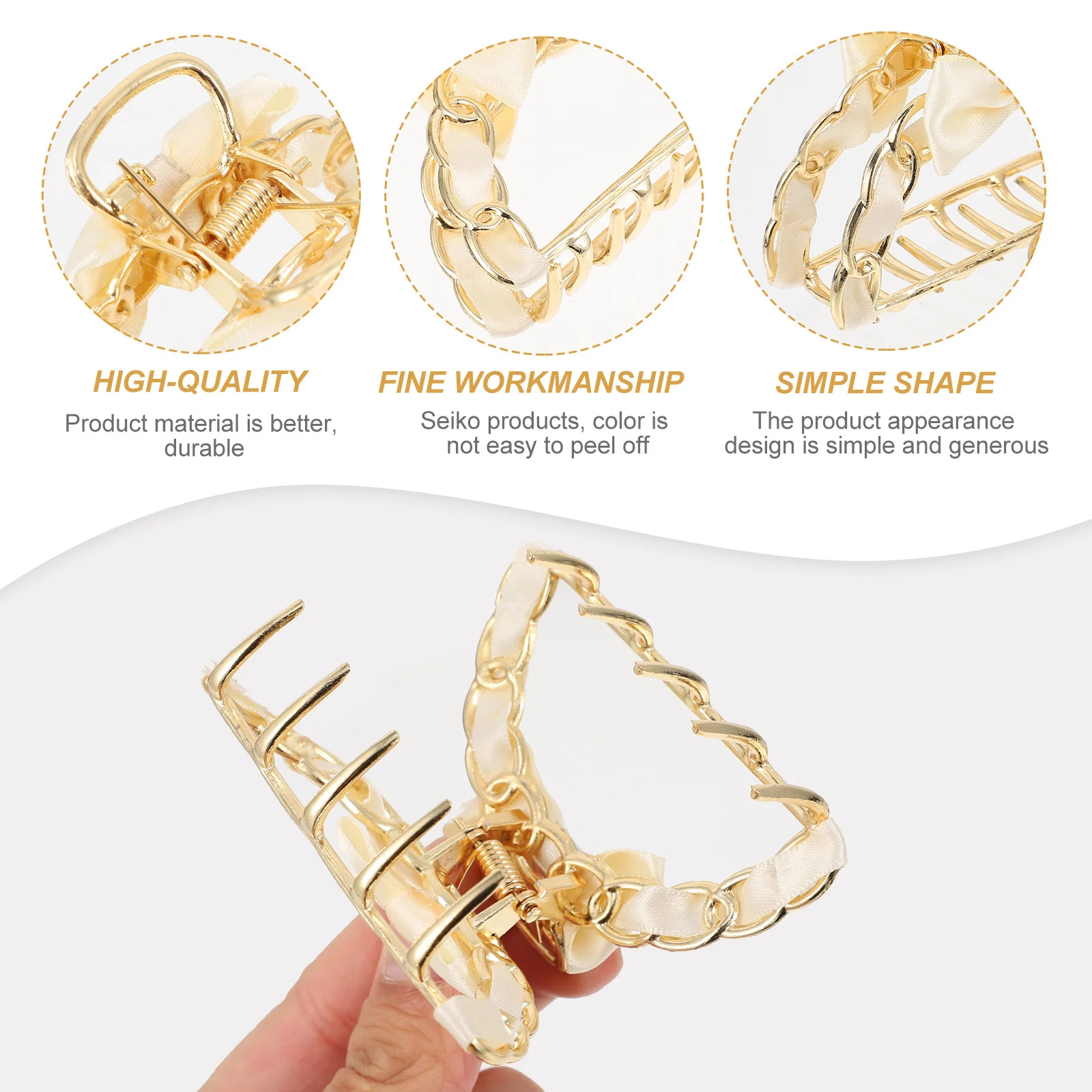 

1Set Hair Clips Bow Hair Claws Metal Barrettes for Women Fashionable Hairstyle Party Meeting Accessories