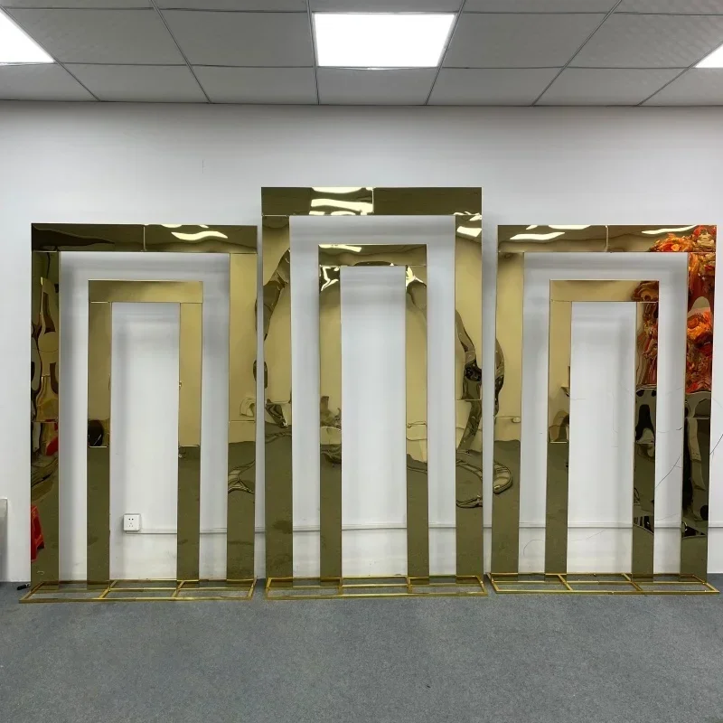 

Stainless Steel Double Door Arch Frame for Wedding Stage Catwalk Background Road Backdrop Hall Layout