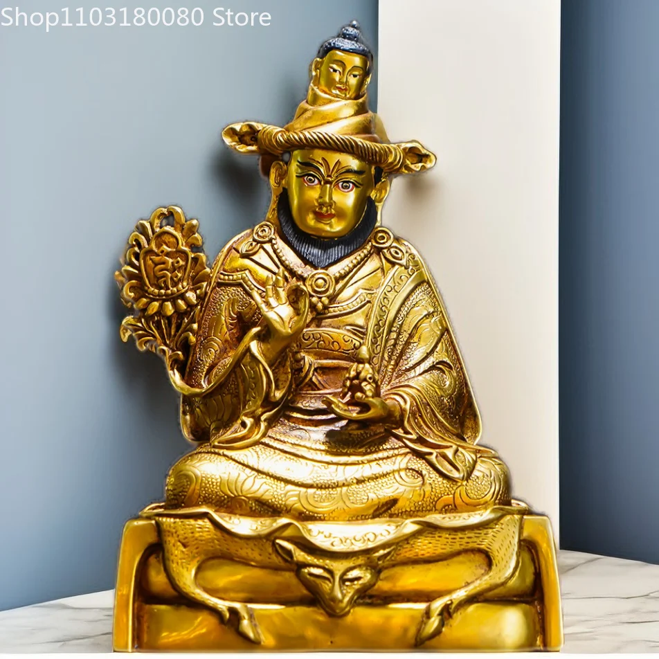 

18cm Copper gilding Kathok Monastery Master Fusang buddha statue Tibet Longsal Nyingpo His Holiness sculpture